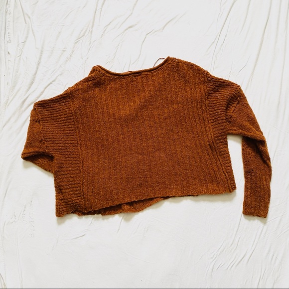 Free People Lofty Pumpkin/Burnt Orange/Rust Sweater S - Picture 3 of 5